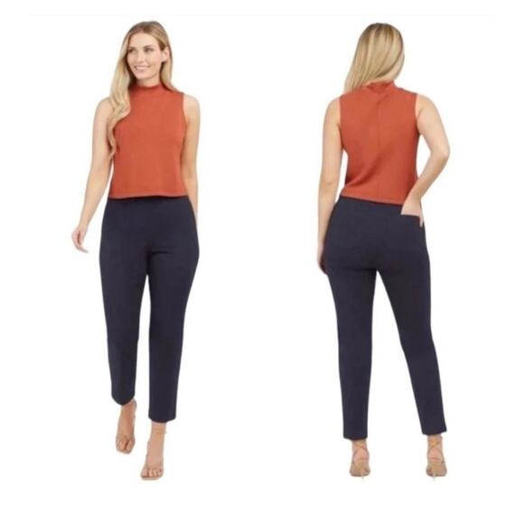 SPANX Women's Polished Ankle Slim Classic Navy Pants On The Go Size XL Tall NWT - Picture 1 of 5